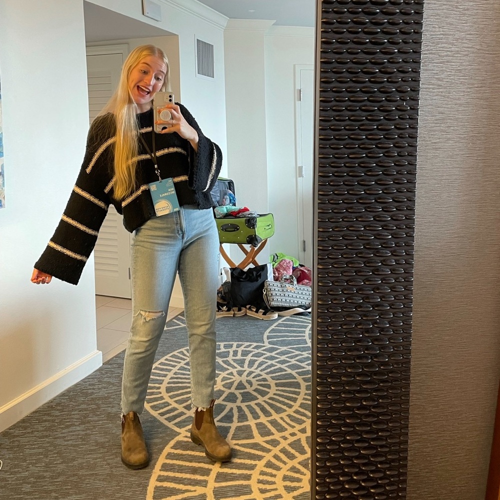 Billabong Black and White Striped Sweater